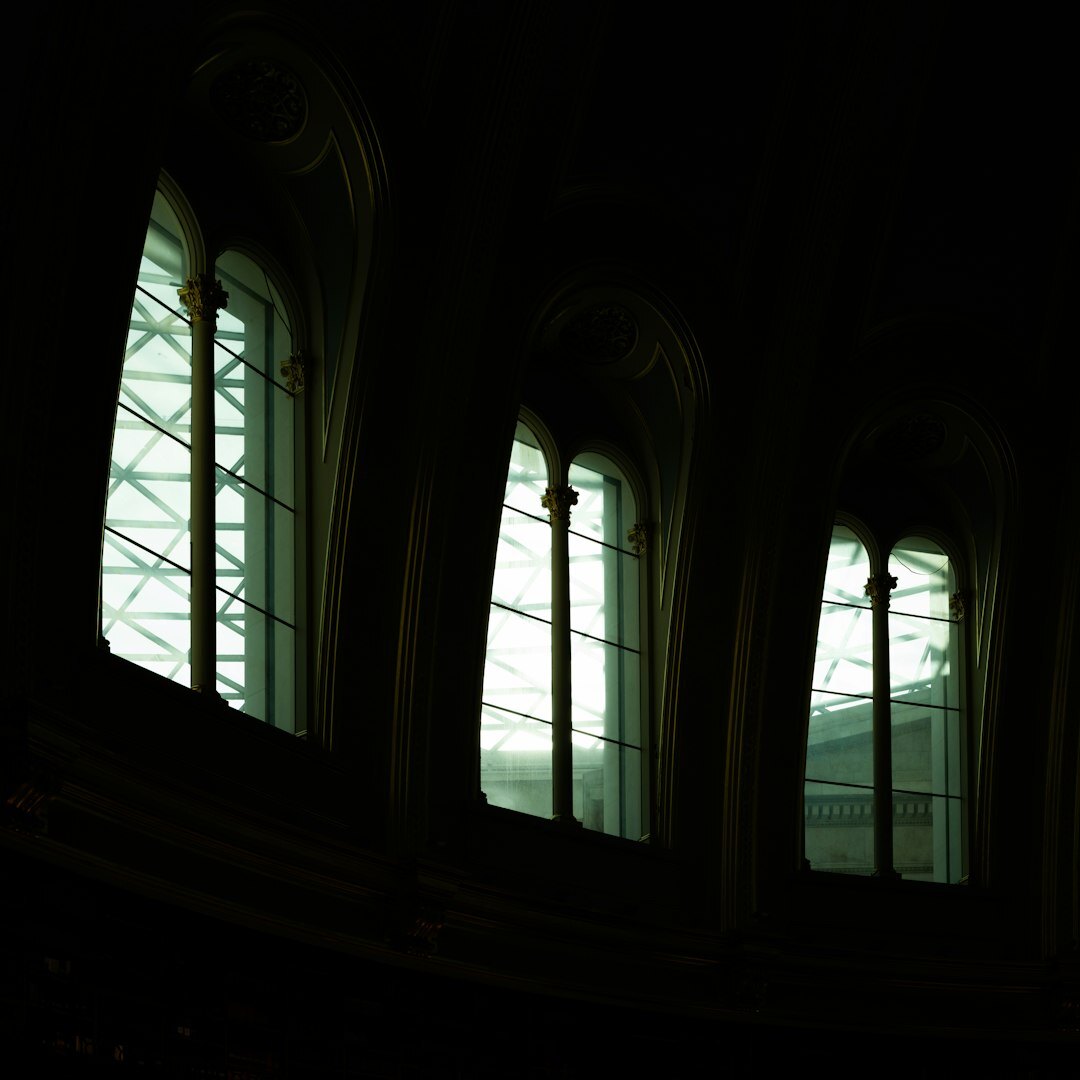 sunlight through old library windows