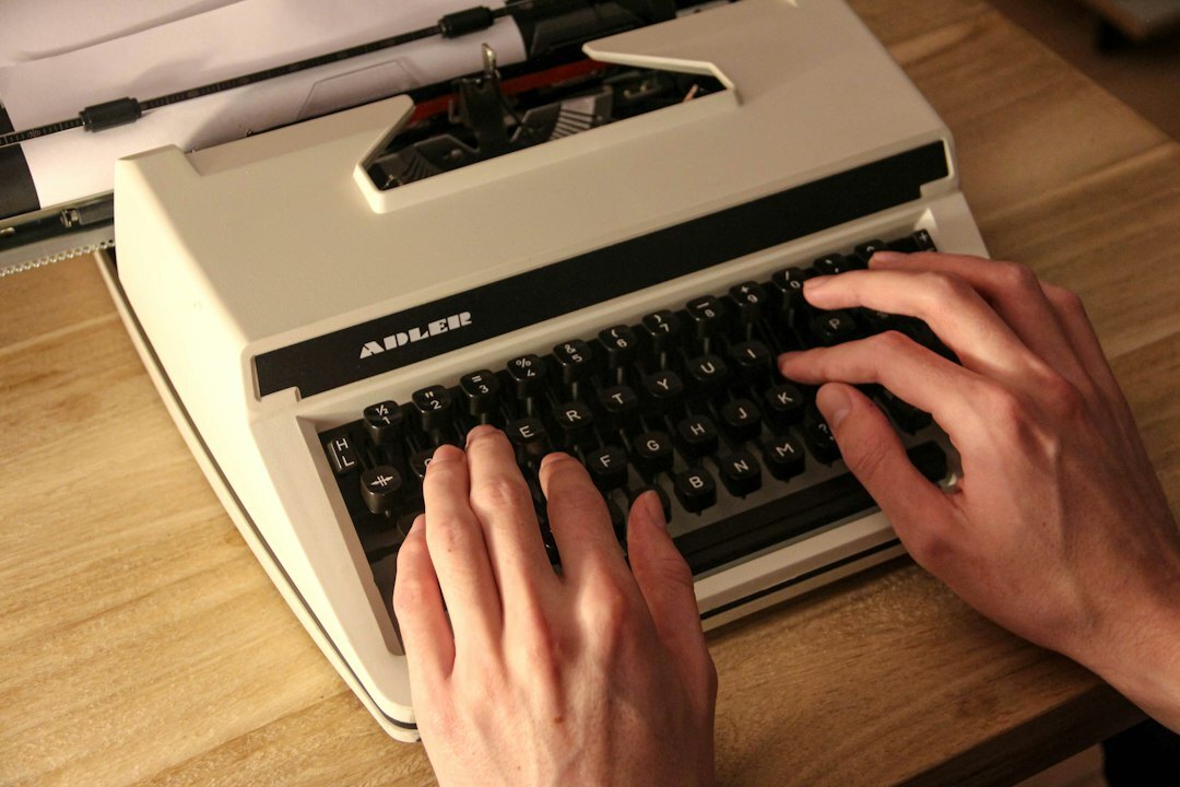 mystery writer typing